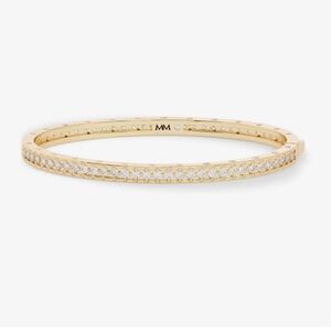 Melinda Maria Gold and Diamondette 4mm Cuff Bracelet - Medium